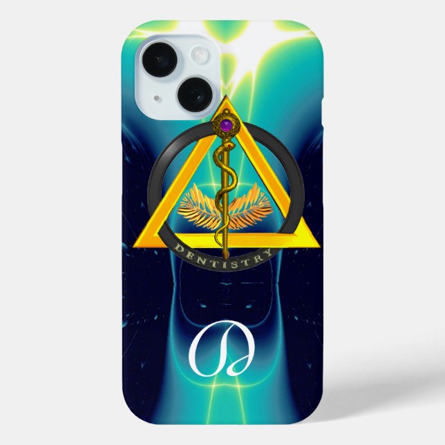 ROD OF ASCLEPIUS DENTIST DENTISTRY MONOGRAM Case-Mate iPhone CASE (Back)