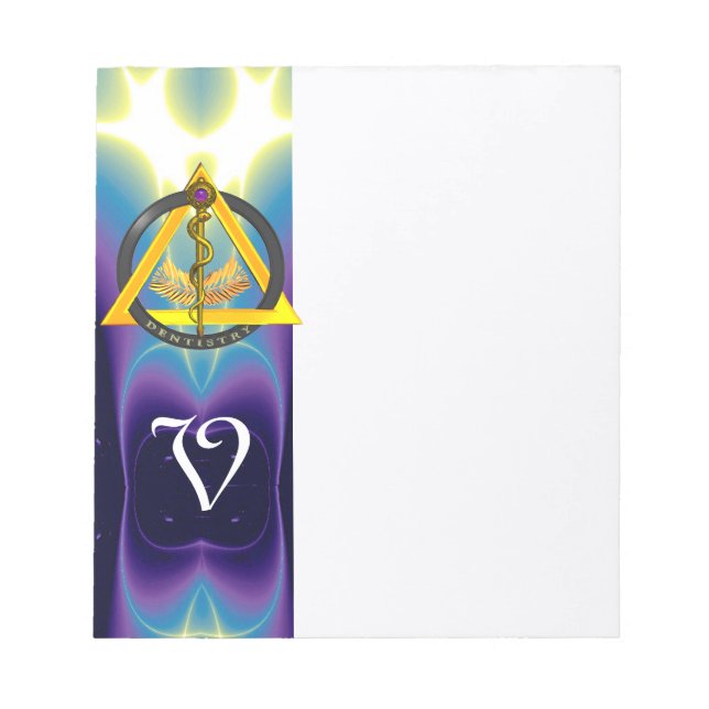 ROD OF ASCLEPIUS DENTIST DENTISTRY MONOGRAM NOTEPAD (Front)
