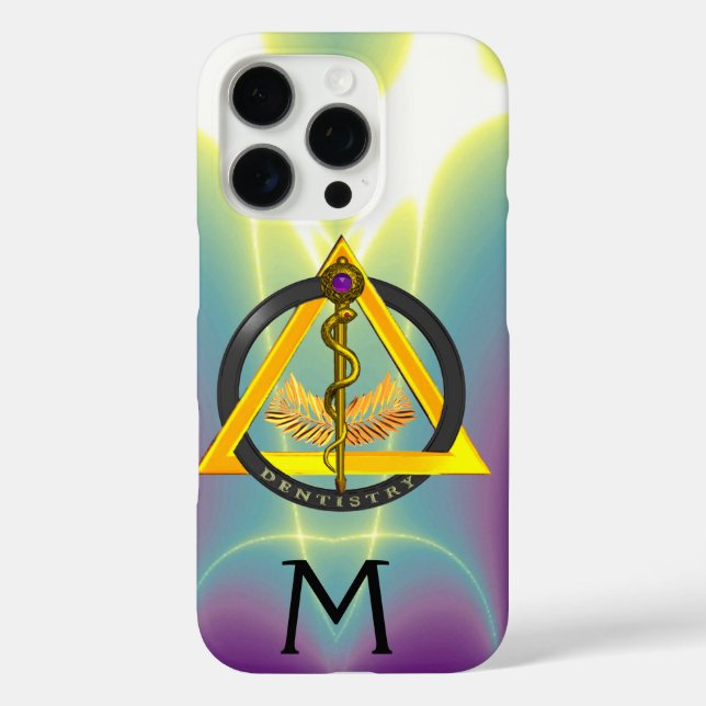 ROD OF ASCLEPIUS DENTIST DENTISTRY MONOGRAM,Purple Case-Mate iPhone Case (Back)
