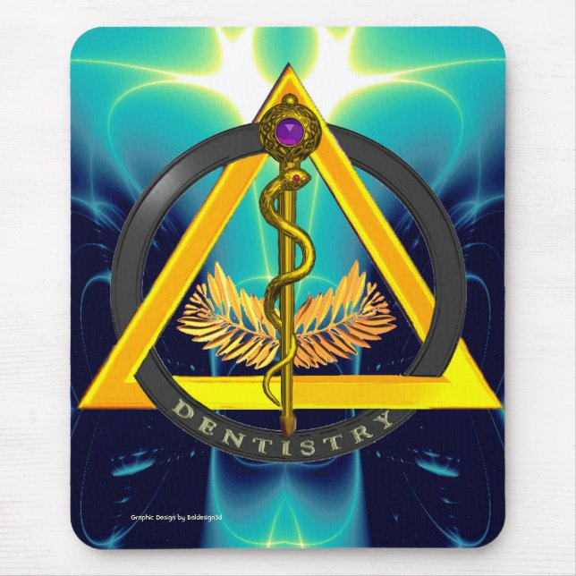 ROD OF ASCLEPIUS DENTIST DENTISTRY MOUSE MAT (Front)