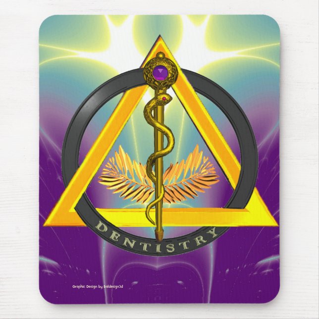 ROD OF ASCLEPIUS DENTIST DENTISTRY MOUSE MAT (Front)