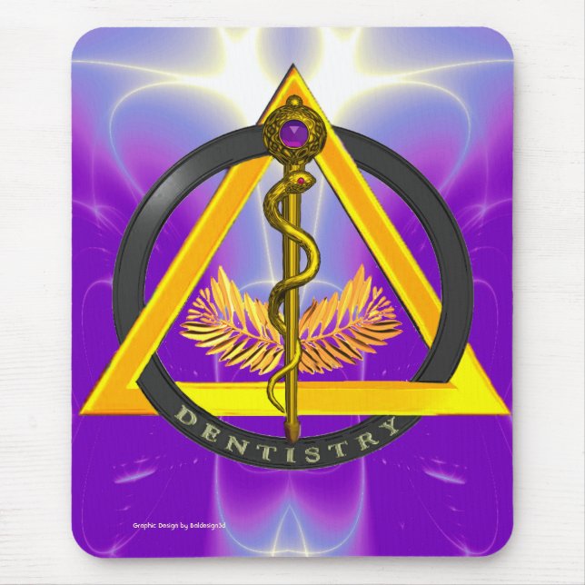 ROD OF ASCLEPIUS DENTIST DENTISTRY MOUSE MAT (Front)