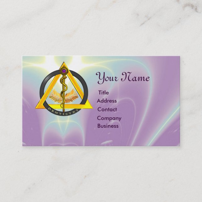 ROD OF ASCLEPIUS DENTIST DENTISTRY Pearl Business Card (Front)