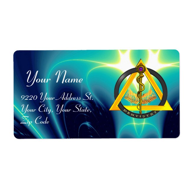 ROD OF ASCLEPIUS DENTIST DENTISTRY SYMBOL Blue (Front)