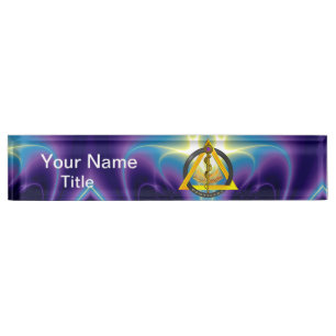 ROD OF ASCLEPIUS DENTIST DENTISTRY SYMBOL, Blue Nameplate