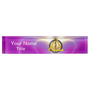 ROD OF ASCLEPIUS DENTIST DENTISTRY SYMBOL, Pink Nameplate
