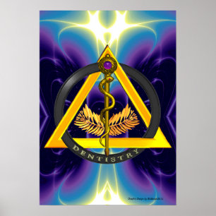 ROD OF ASCLEPIUS DENTIST DENTISTRY SYMBOL POSTER