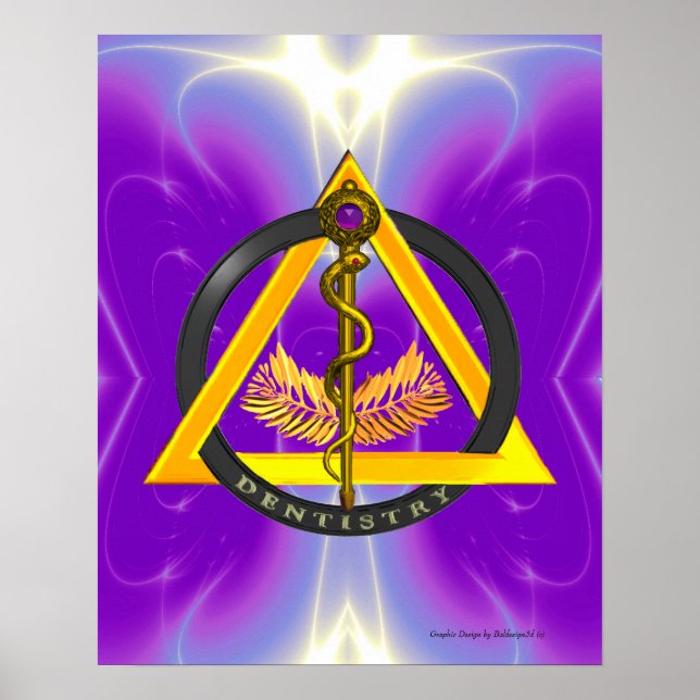 ROD OF ASCLEPIUS DENTIST DENTISTRY SYMBOL POSTER (Front)