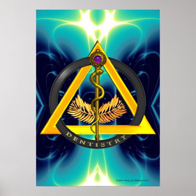ROD OF ASCLEPIUS DENTIST DENTISTRY SYMBOL POSTER (Front)