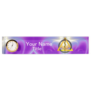 ROD OF ASCLEPIUS DENTIST DENTISTRY SYMBOL, Purple Nameplate
