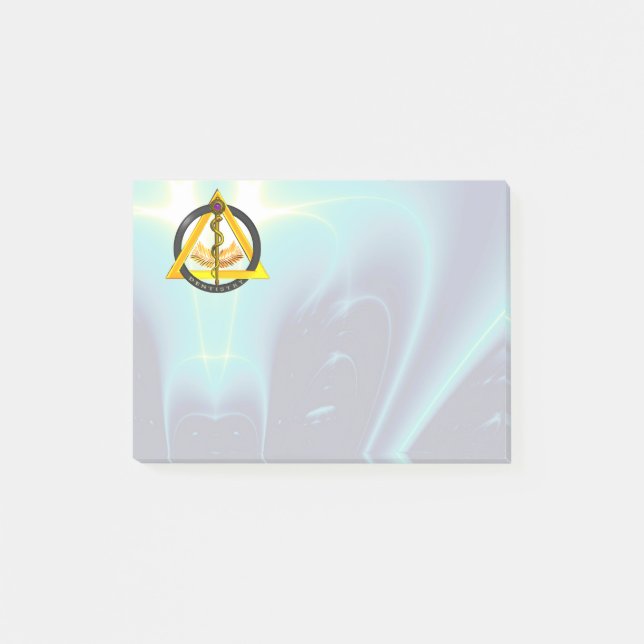ROD OF ASCLEPIUS DENTIST DENTISTRY SYMBOL Teal Post-it Notes (Front)