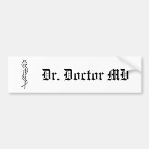 Rod of Asclepius [medical symbol] Bumper Sticker