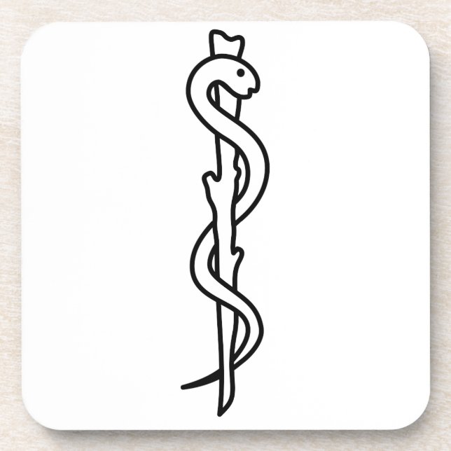 Rod of Asclepius [medical symbol] Coaster (Front)