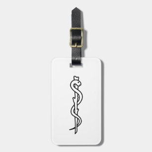 Rod of Asclepius [medical symbol] Luggage Tag