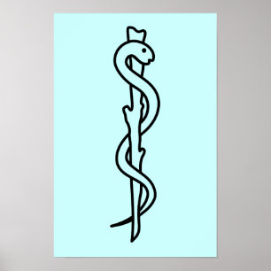 Rod of Asclepius [medical symbol] Poster