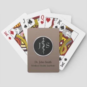 Rod of Asclepius Noble Classy Medical Silver Playing Cards