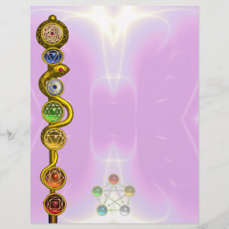 ROD OF ASCLEPIUS WITH 7 CHAKRAS ,SPIRITUAL ENERGY