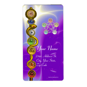 ROD OF ASCLEPIUS WITH 7 CHAKRAS ,SPIRITUAL ENERGY