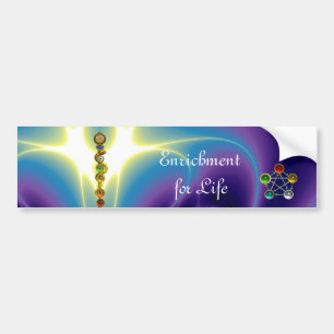 ROD OF ASCLEPIUS WITH 7 CHAKRAS ,SPIRITUAL ENERGY BUMPER STICKER