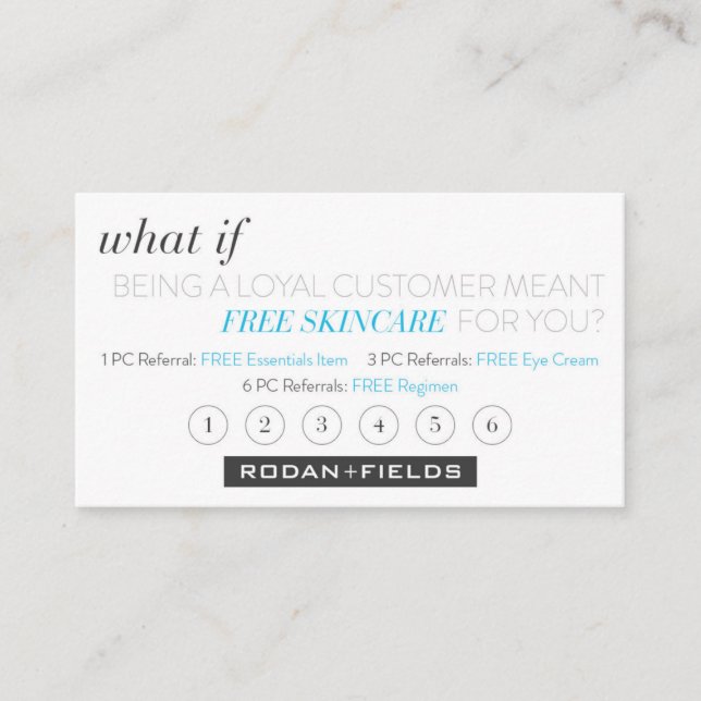 Rodan And Fields Loyalty Cards (Front)