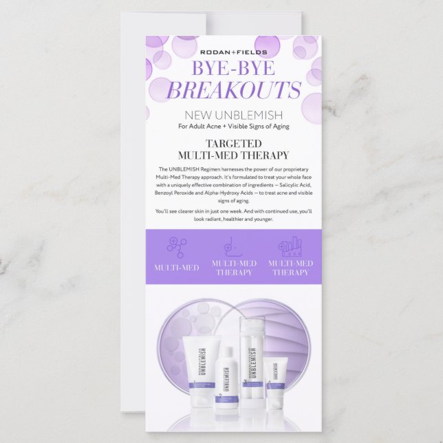 Rodan and Fields New Unblemish Flyer (Front)