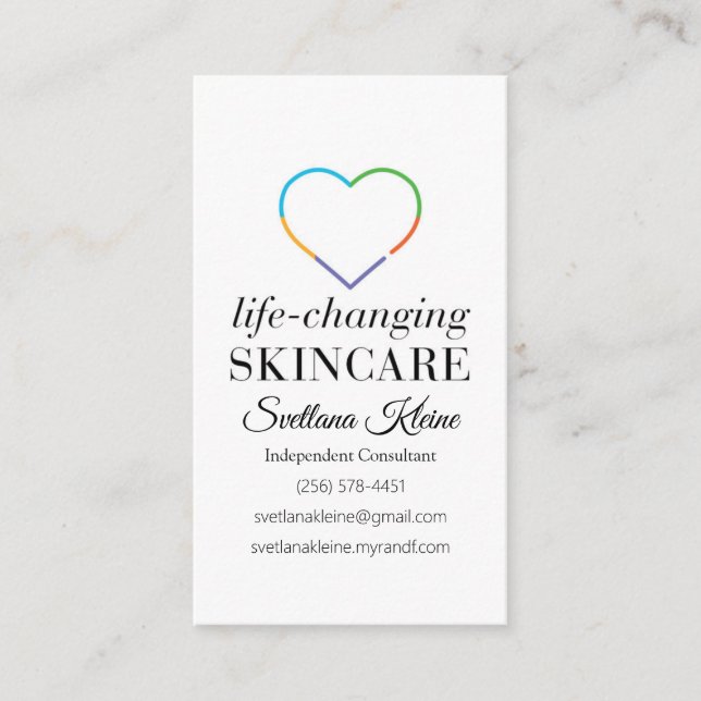 Rodan and Fields PC Perks Program Business Card (Front)
