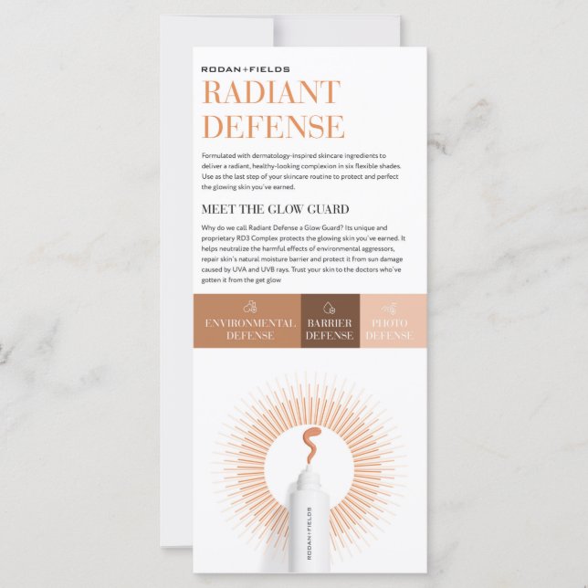 Rodan and Fields Radiant Defence Flyer (Front)