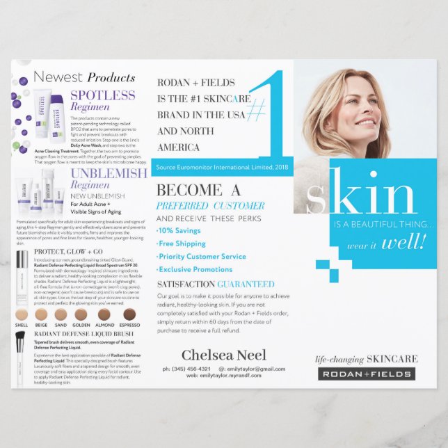 Rodan and Fields Tri-Fold Brochure (Front)