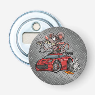 Roddy Rat Cartoon Rat Fink Red C7 Corvette Bottle Opener