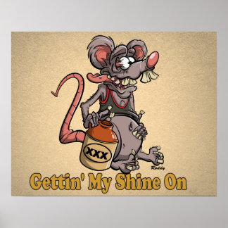 Roddy Rat Fink Style Moonshine #3 Cartoon Poster