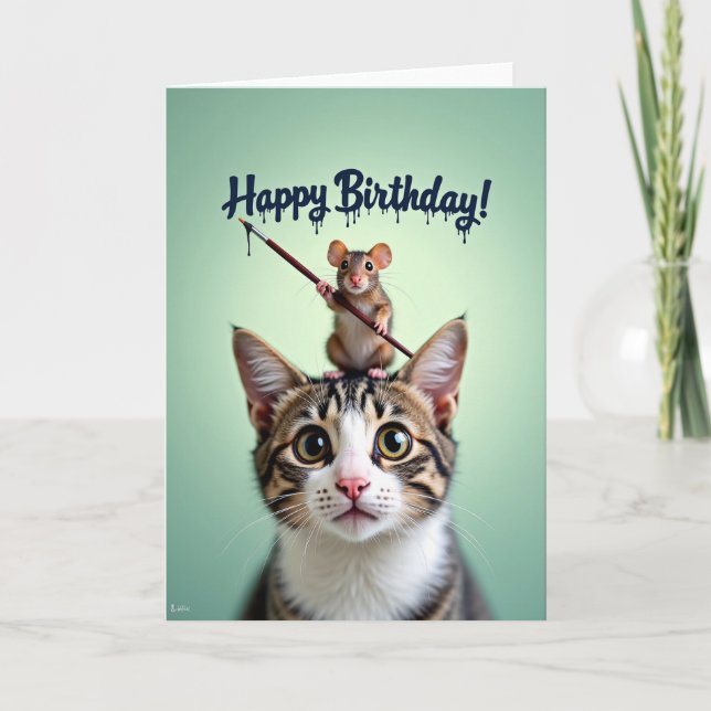 Rodent Artist Birthday Card (Front)
