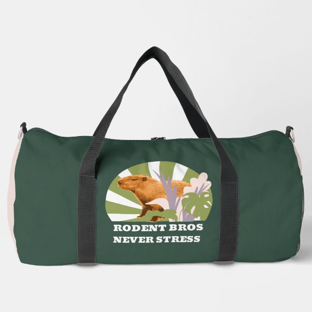 Rodent Bros Never Stress Capybara Duffle Bag (Front)