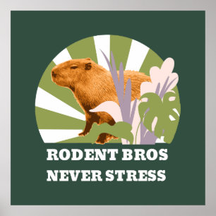 Rodent Bros Never Stress Capybara Poster