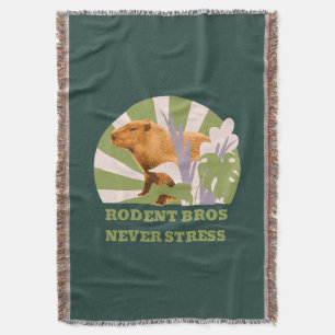 Rodent Bros Never Stress Capybara Throw Blanket