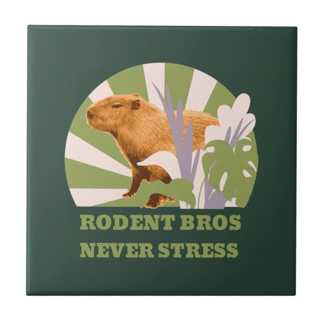 Rodent Bros Never Stress Capybara Tile (Front)