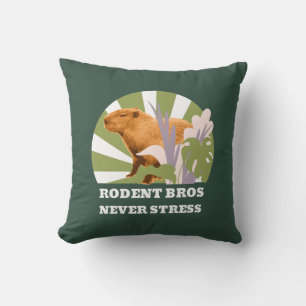 Rodent Bros Never Stress Funny Capybara Cushion