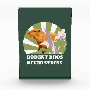Rodent Bros Never Stress Funny Capybara Photo Block