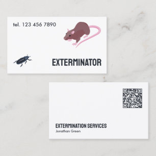 Rodent Pest Exterminator QR Business Card