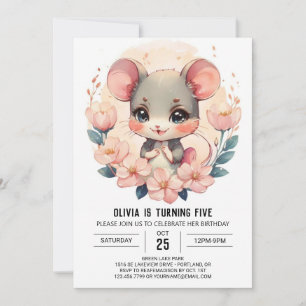 Rodent Printable Mouse Birthday Invitation