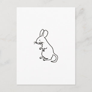 Rodent rat mouse ink line drawing art design logo postcard