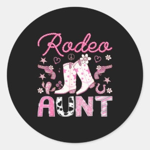Rodeo Aunt Nk Cowgirl Western Coquette Birthday Gi Classic Round Sticker