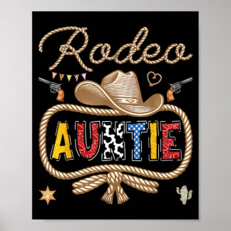 Rodeo Auntie Cowboy Western Birthday Boy Matching Poster