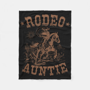 Rodeo Auntie Western Cowboy Family Matching Mother Fleece Blanket