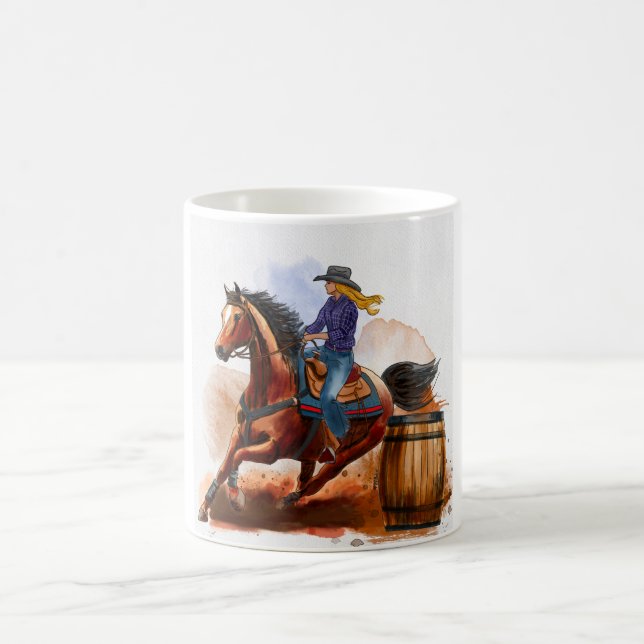 Rodeo Barrel Racing Coffee Mug (Center)