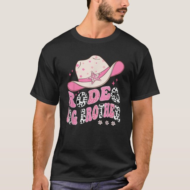 Rodeo Big Brother Pink CowGirl 1St Birthday Family T-Shirt (Front)