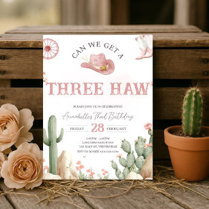 Rodeo Birthday Invitation Three, Third Birthday 