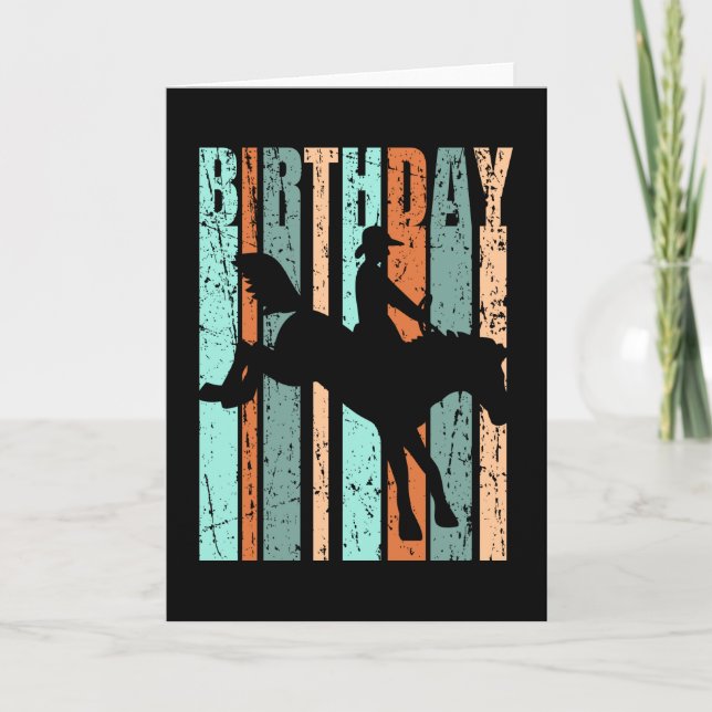 Rodeo Birthday Mens Womens Kids Horse Lover Riding Card (Front)