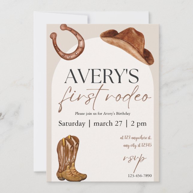 Rodeo Birthday Party Invitation (Front)