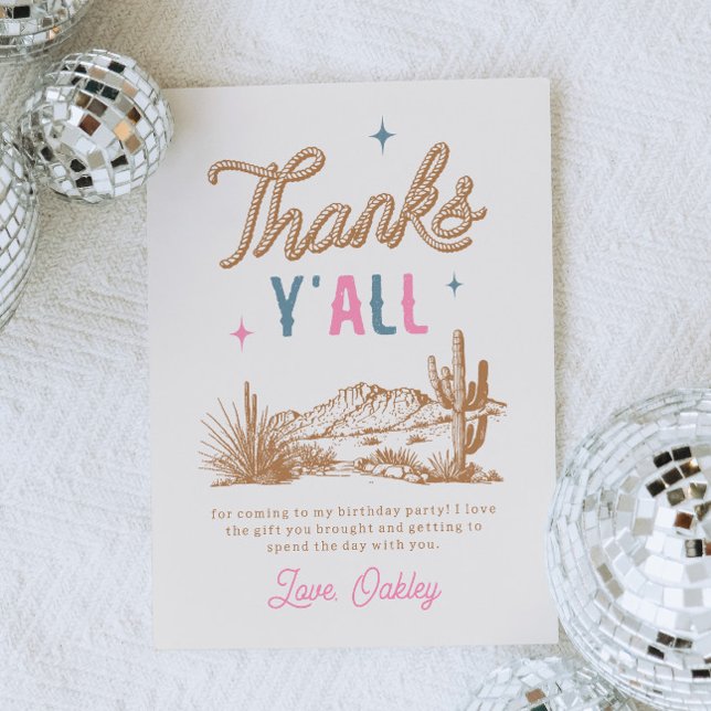 Rodeo Birthday Party Thank You Card (Creator Uploaded)