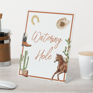 Rodeo Birthday Watering Hole Water Station Sign